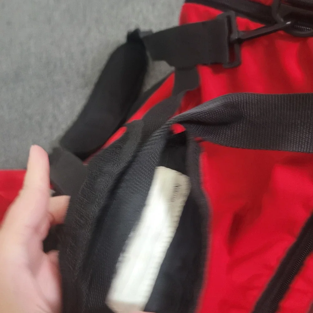 Nike Duffel Bag Unisex Red Black Swoosh Athletic Gym Travel Bag Fitness Helath